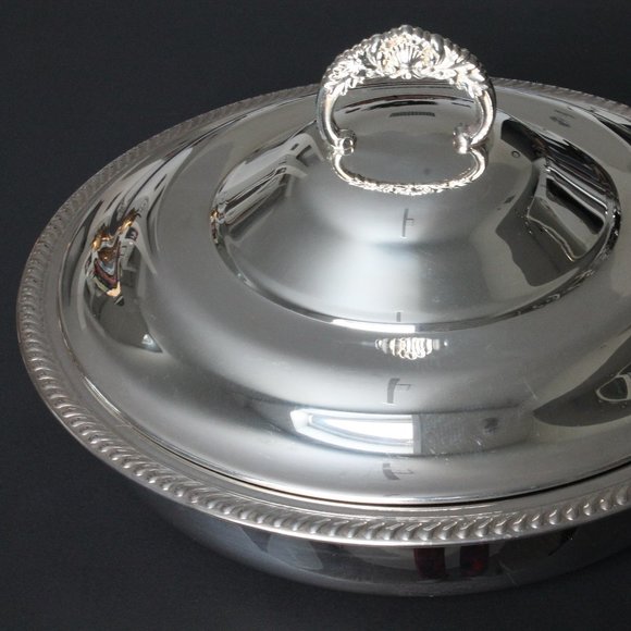 Rideau Plate Other - [RIDEAU PLATE] Lidded Silver Serving Tray with and Glass Dish
